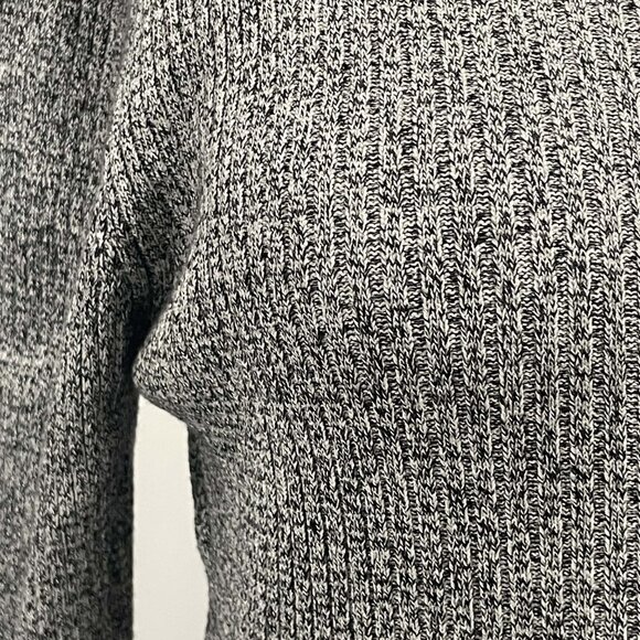 NWT Dex Grey Marl Ribbed Knit Mock Neck Long Sleeve Midi Bodycon Sweater Dress L - Picture 4 of 7